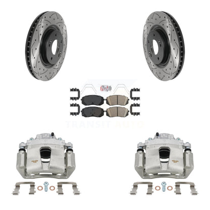 Kit de plaquettes en céramique de Rotor de fente de foret d'étrier de manteau de frein avant pour Hyundai Sonata Ki