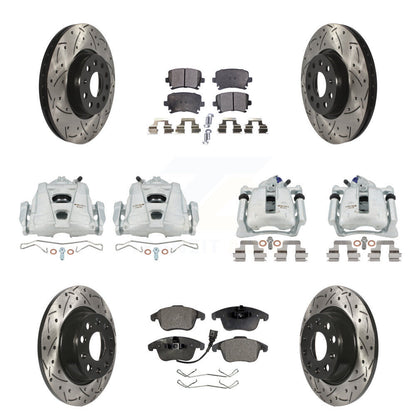 Kit de plaquettes en céramique pour étrier de frein avant et arrière, Rotors à fentes, pour Volkswagen Tigua