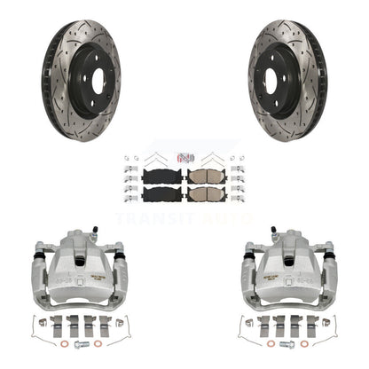 Kit de plaquettes en céramique de Rotor de fente de foret d'étrier de manteau de frein avant pour Toyota Camry Lexu
