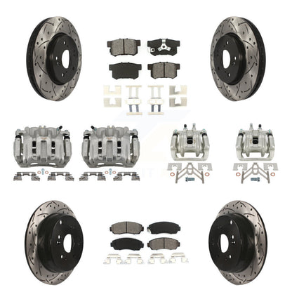 Kit de plaquettes semi-métalliques de Rotor de fente d'étrier de frein avant et arrière (10 pièces) pour Hond