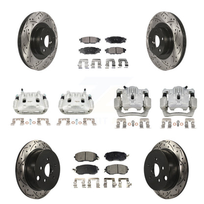 Kit de plaquettes semi-métalliques à rotor fendu pour étrier de frein avant et arrière (10 pièces) pour X