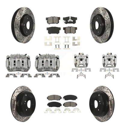 Étrier de frein avant et arrière, Rotor à fente percé, Kit de plaquettes semi-métalliques pour Honda CR-