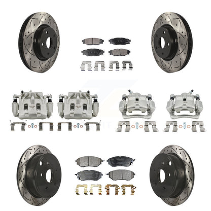 Kit de plaquettes en céramique pour étriers de frein avant et arrière, Rotors à fentes (10 pièces) pour Subaru WR