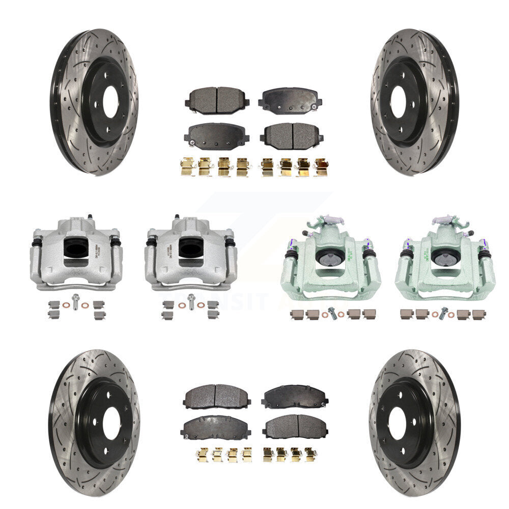Kit de plaquettes en céramique pour étrier de frein avant et arrière, Rotors fendus (10 pièces) pour Ram C/