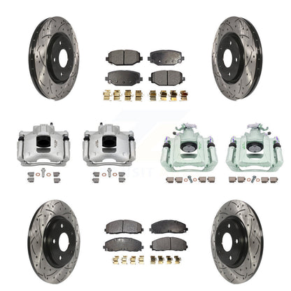 Kit de plaquettes en céramique pour étrier de frein avant et arrière, Rotors fendus (10 pièces) pour Ram C/