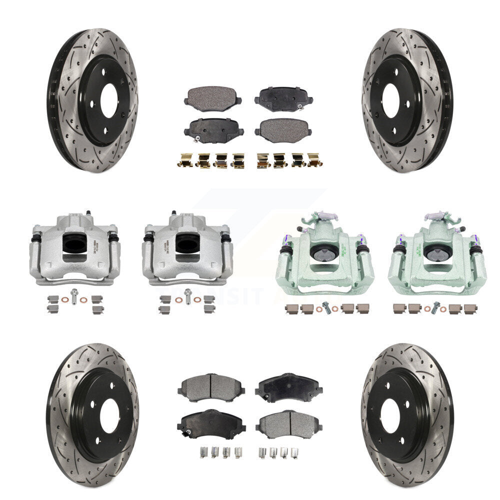 Kit de plaquettes en céramique pour étrier de frein avant et arrière, Rotors fendus (10 pièces) pour Ram C/