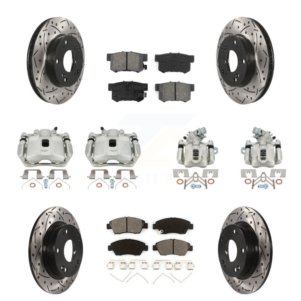 Kit de plaquettes semi-métalliques pour étrier de frein avant et arrière, Rotor fendu, pour Acura IL