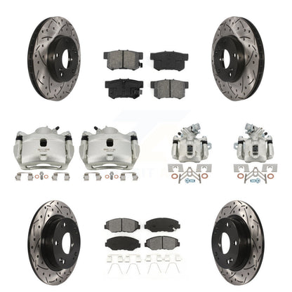 Kit de plaquettes semi-métalliques de Rotor de fente d'étrier de frein avant et arrière (10 pièces) pour Hond