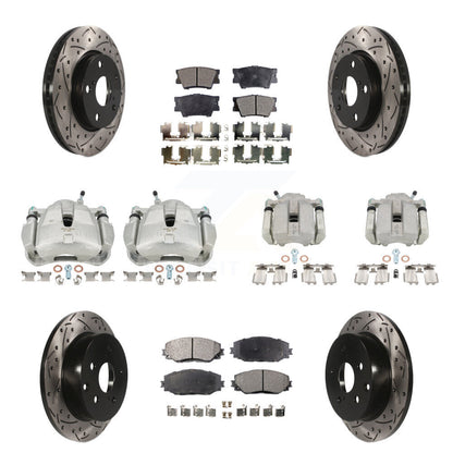 Kit de plaquettes en céramique de Rotor de fente d'étrier de frein avant et arrière (10 pièces) pour Toyota RAV