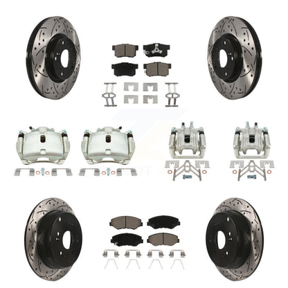 Kit de plaquettes en céramique pour étriers de frein avant et arrière, Rotors à fentes (10 pièces) pour Honda CR-
