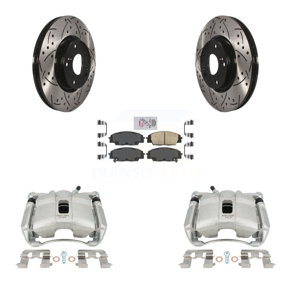 Kit de plaquettes en céramique pour étrier de frein avant, Rotors à fentes, pour Acura CSX type 07-10