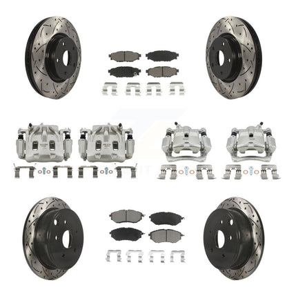 Kit de plaquettes en céramique pour étriers de frein avant et arrière, Rotors à fentes (10 pièces) pour Subaru WR