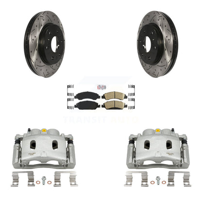 Kit de plaquettes en céramique de Rotor de fente de foret d'étrier de frein avant pour Chevrolet GMC Silverad