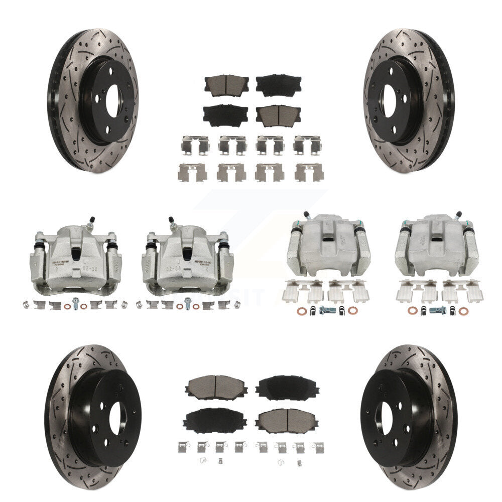Kit de plaquettes en céramique de Rotor de fente d'étrier de frein avant et arrière (10 pièces) pour Toyota RAV