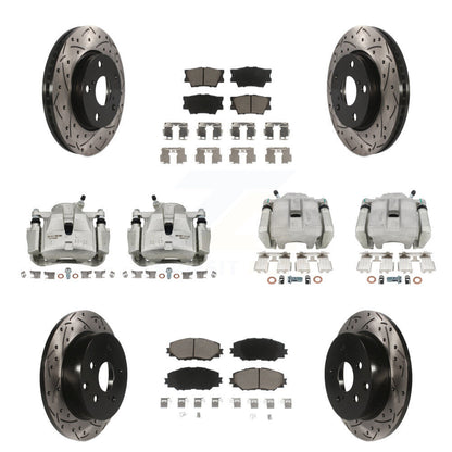 Kit de plaquettes en céramique de Rotor de fente d'étrier de frein avant et arrière (10 pièces) pour Toyota RAV