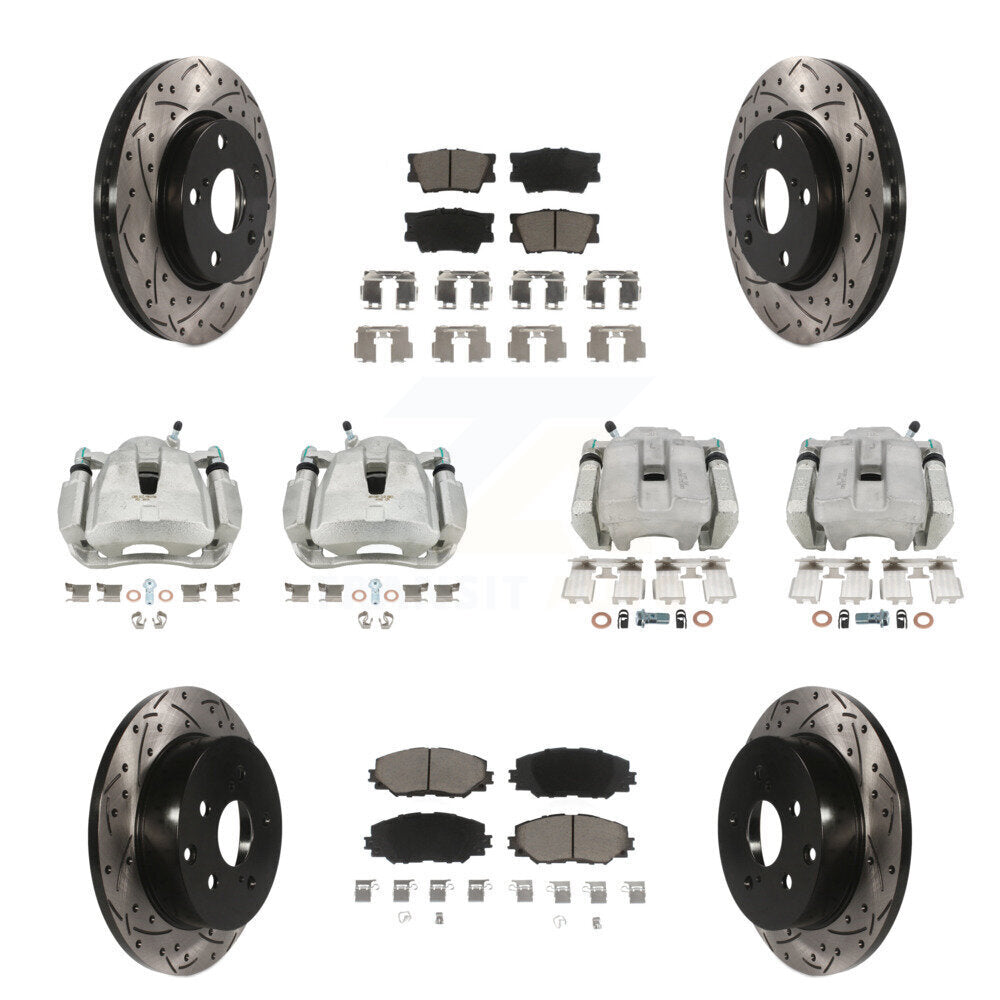 Kit de plaquettes en céramique de Rotor de fente d'étrier de frein avant et arrière (10 pièces) pour Toyota RAV