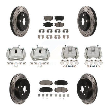 Kit de plaquettes en céramique de Rotor de fente d'étrier de frein avant et arrière (10 pièces) pour Toyota RAV