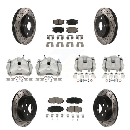 Kit de plaquettes en céramique de Rotor de fente d'étrier de frein avant et arrière (10 pièces) pour Toyota RAV