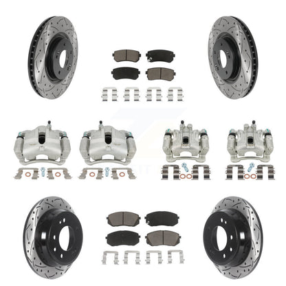 Kit de plaquettes en céramique pour perceuse à étrier de frein avant et arrière, Rotors fendus, pour Hyundai Tucso
