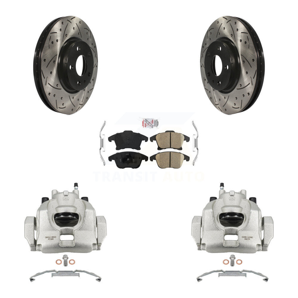 Kit de plaquettes en céramique de Rotor de fente de foret d'étrier de frein avant pour Ford Fusion Lincoln MK