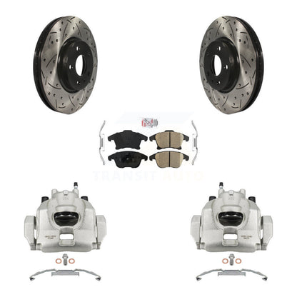 Kit de plaquettes en céramique de Rotor de fente de foret d'étrier de frein avant pour Ford Fusion Lincoln MK