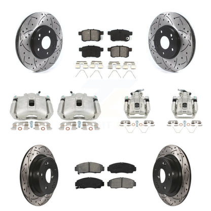 Kit de plaquettes semi-métalliques de Rotor de fente d'étrier de frein avant et arrière (10 pièces) pour Hond