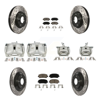 Kit de plaquettes en céramique pour étrier de frein avant et arrière, Rotors à fentes (10 pièces) pour Mazda CX-