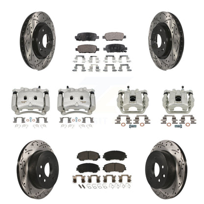 Kit de plaquettes en céramique pour Nissan Rogu, étrier de frein avant et arrière, fentes de perçage, Rotors