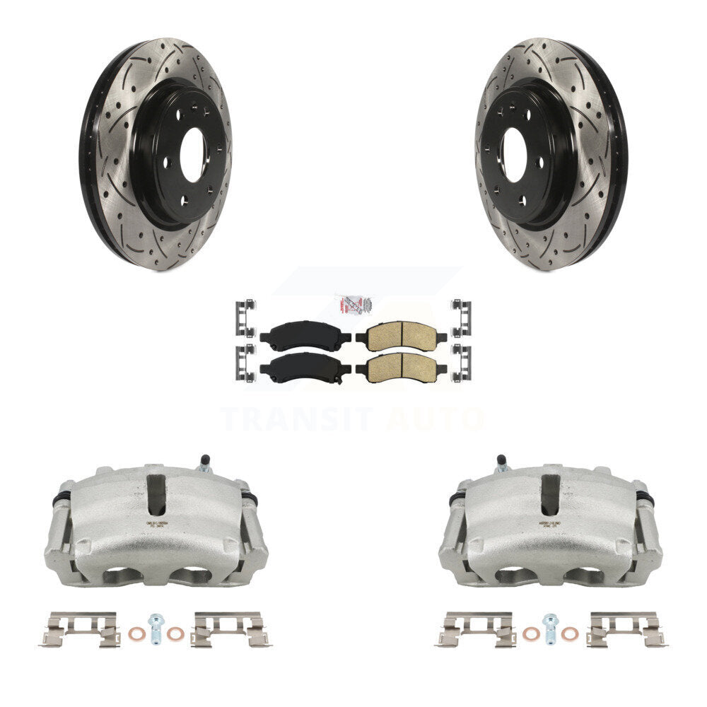 Kit de plaquettes en céramique de Rotor de fente de foret d'étrier de frein avant pour GMC Acadia Buick Satur