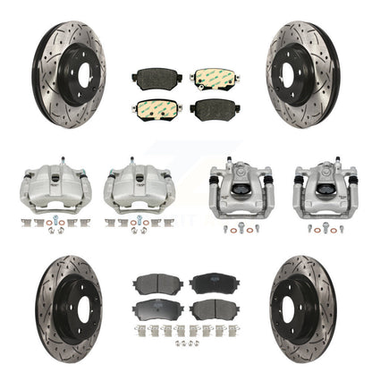 Kit de plaquettes semi-métalliques de Rotor de fente de foret d'étrier de manteau de frein avant et arrière pour Mazda