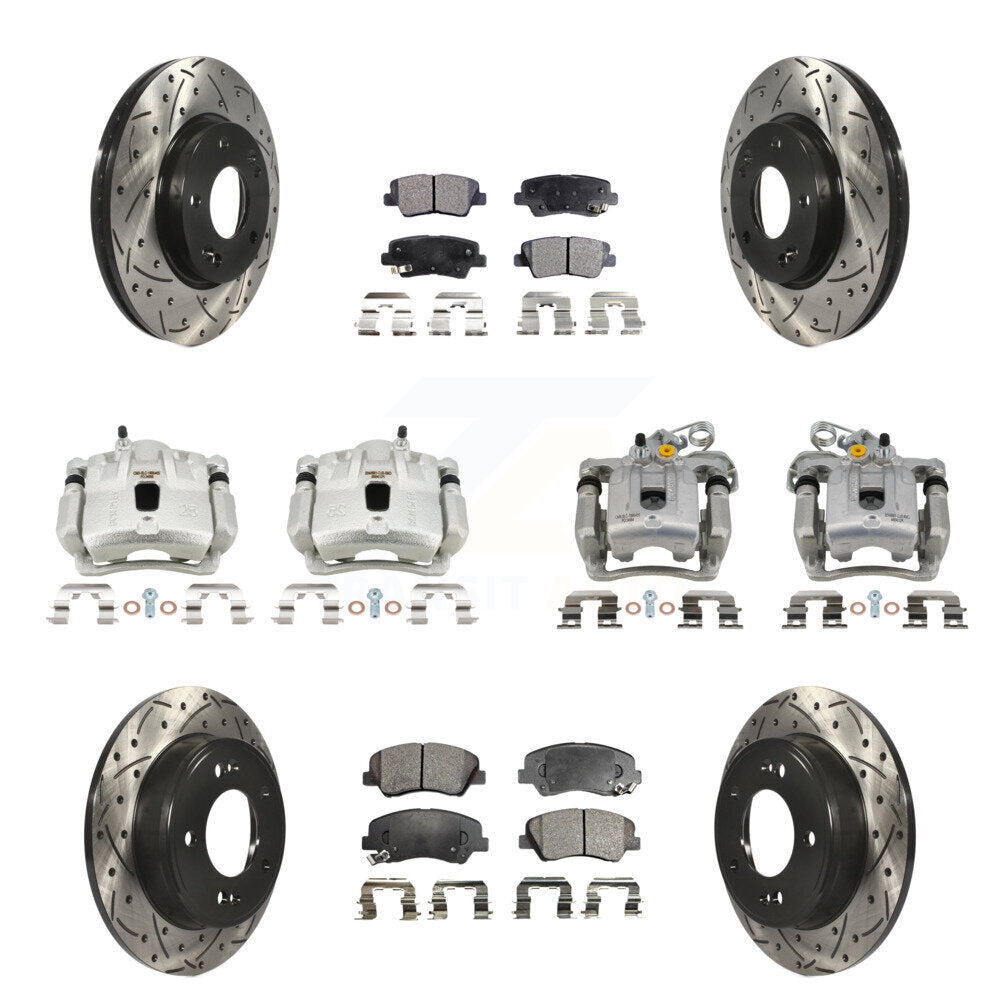 Kit de plaquettes en céramique pour étrier de frein avant et arrière, Rotor fendu, pour Hyundai Elantr