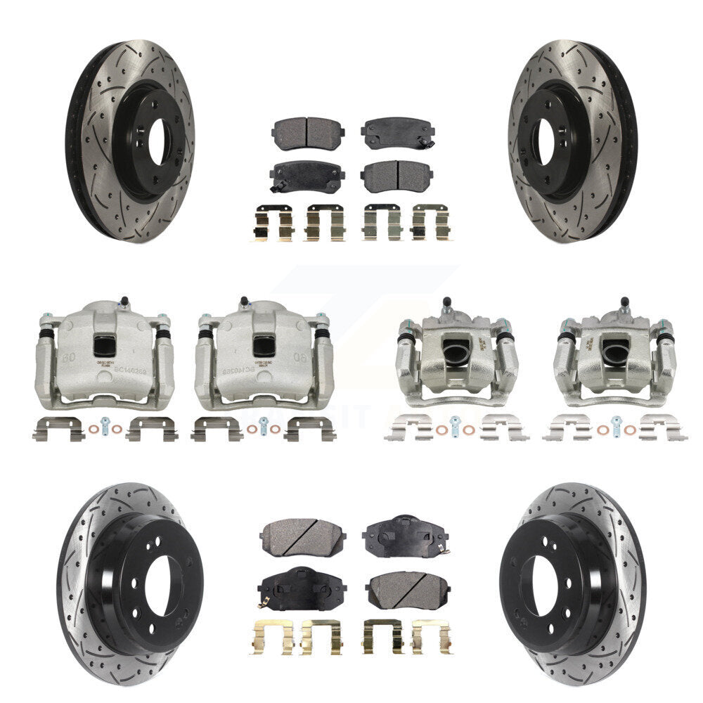 Kit de plaquettes en céramique pour étrier de frein avant et arrière, Rotors à fentes, pour Kia Sportag