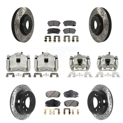 Kit de plaquettes en céramique pour étrier de frein avant et arrière, Rotors à fentes, pour Kia Sportag