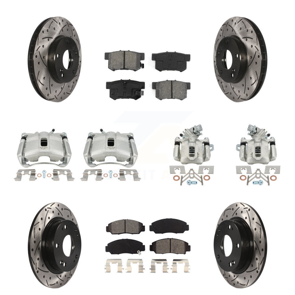 Kit de plaquettes semi-métalliques pour étrier de frein avant et arrière, Rotor fendu, pour Acura CS