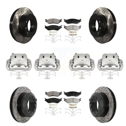 Kit de plaquettes en céramique pour étriers de frein avant et arrière, Rotors à fentes (10 pièces) pour Ford F-45