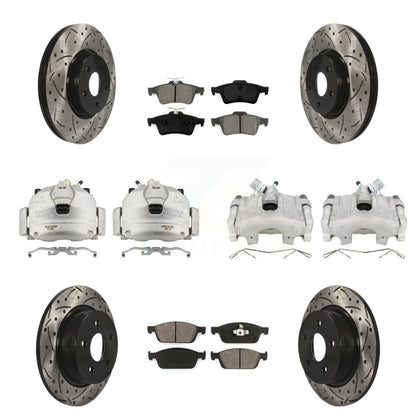 Kit de plaquettes semi-métalliques pour étrier de frein avant et arrière, Rotors à fentes, pour Ford Escape