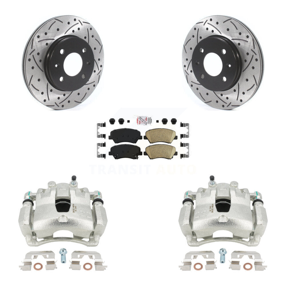 Kit de plaquettes en céramique pour étrier de frein avant, Rotors à fentes, pour Hyundai Accent Kia Ri