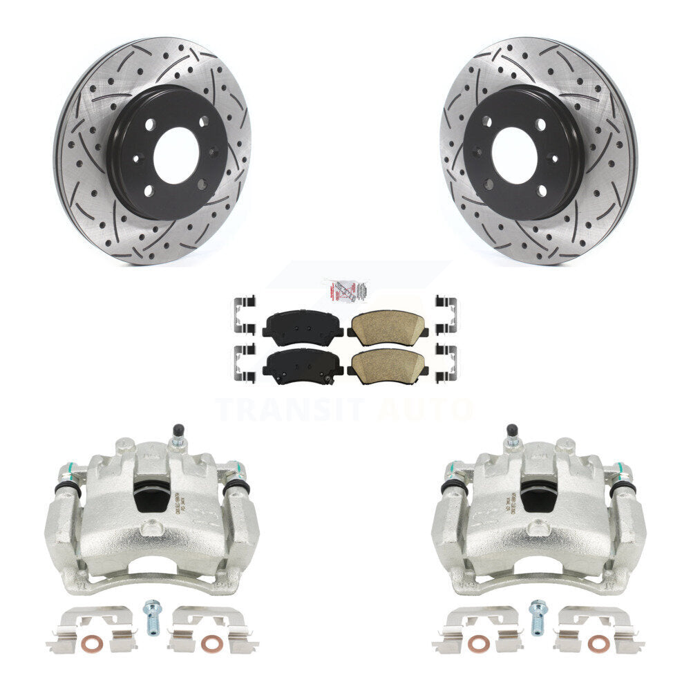 Kit de plaquettes en céramique pour étrier de frein avant, Rotors à fentes, pour Hyundai Accent Kia Ri