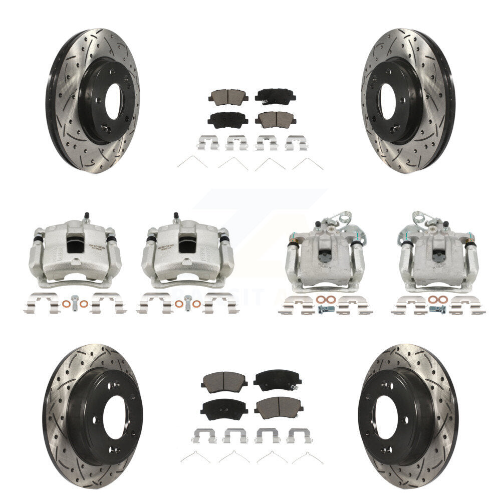 Kit de plaquettes en céramique pour étrier de frein avant et arrière, Rotor fendu, pour Hyundai Elantr