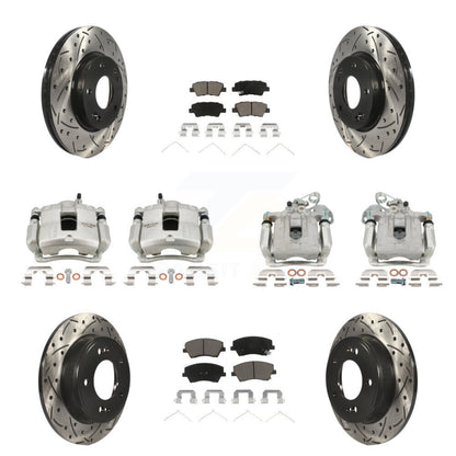 Kit de plaquettes en céramique pour étrier de frein avant et arrière, Rotor fendu, pour Hyundai Elantr