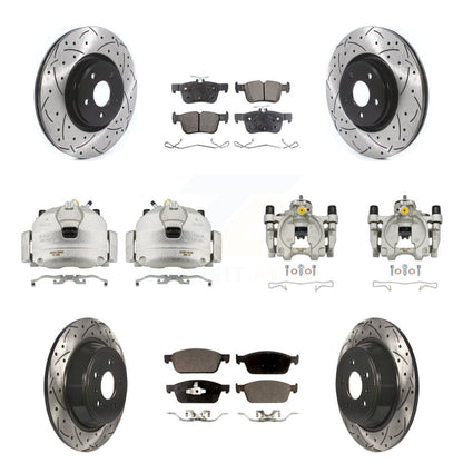 Kit de plaquettes semi-métalliques pour étrier de frein avant et arrière, Rotors à fentes, pour Lincoln MK