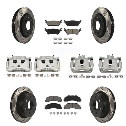 Kit de plaquettes en céramique pour étriers de frein avant et arrière, Rotors à fentes (10 pièces) pour Ford F-15