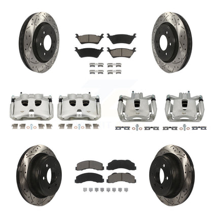 Kit de plaquettes en céramique pour étriers de frein avant et arrière, Rotors à fentes (10 pièces) pour Ford F-15