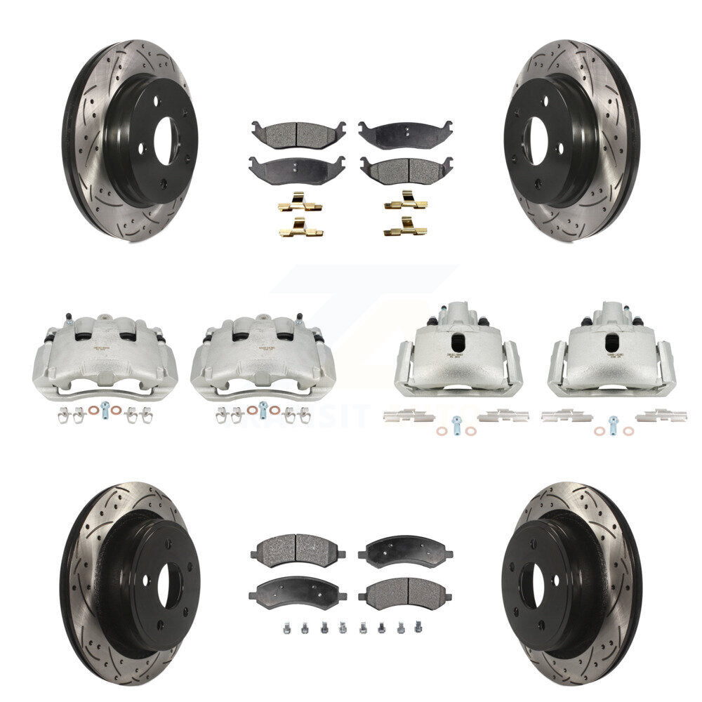 Kit de plaquettes en céramique pour étrier de frein avant et arrière, Rotors fendus, pour Dodge Ram 150