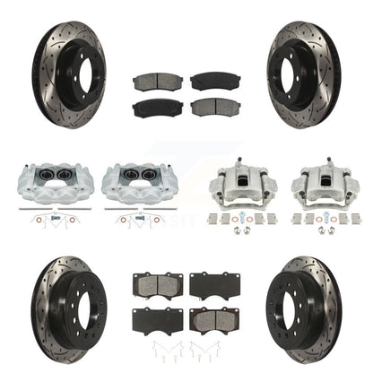 Kit de plaquettes semi-métalliques de Rotor de fente d'étrier de frein avant et arrière (10 pièces) pour Lexu