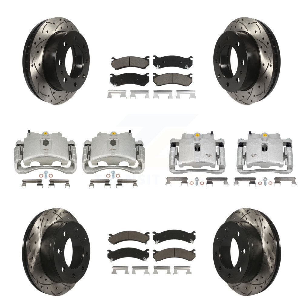 Kit de plaquettes en céramique pour étrier de frein avant et arrière, Rotors à fentes (10 pièces) pour GMC Sierr