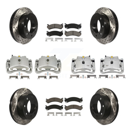 Kit de plaquettes en céramique pour étrier de frein avant et arrière, Rotors à fentes (10 pièces) pour GMC Sierr
