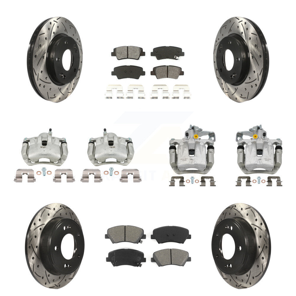 Kit de plaquettes semi-métalliques à rotor fendu pour étrier de frein avant et arrière (10 pièces) pour G