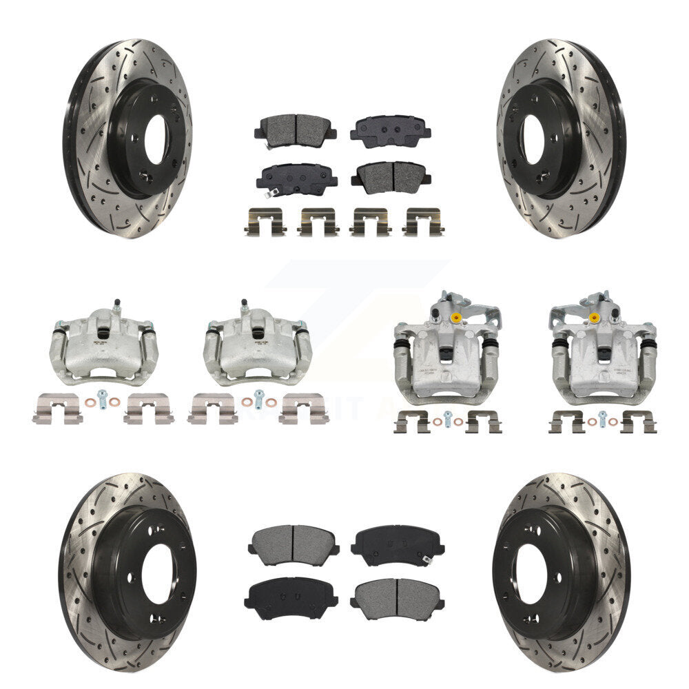Kit de plaquettes semi-métalliques à rotor fendu pour étrier de frein avant et arrière (10 pièces) pour G