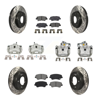 Kit de plaquettes semi-métalliques à rotor fendu pour étrier de frein avant et arrière (10 pièces) pour G